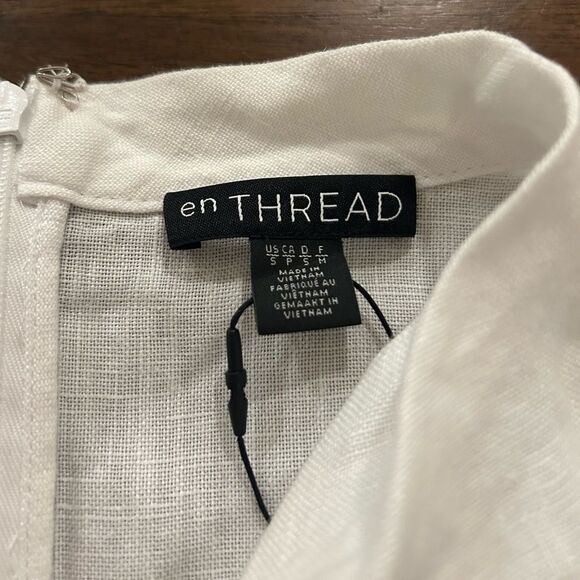 En THREAD White Cowl Neck Linen Blend Midi Dress Size Small NEW 99.00 - Picture 11 of 11